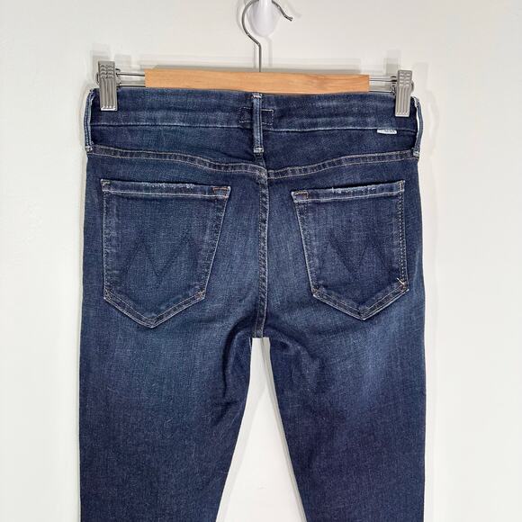 Mother Looker Ankle Fray Denim Jean Partner in Crime | Medium/Dark Wash | SZ 26 - Picture 6 of 12